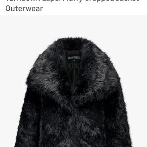 Black Furry Cropped Jacket